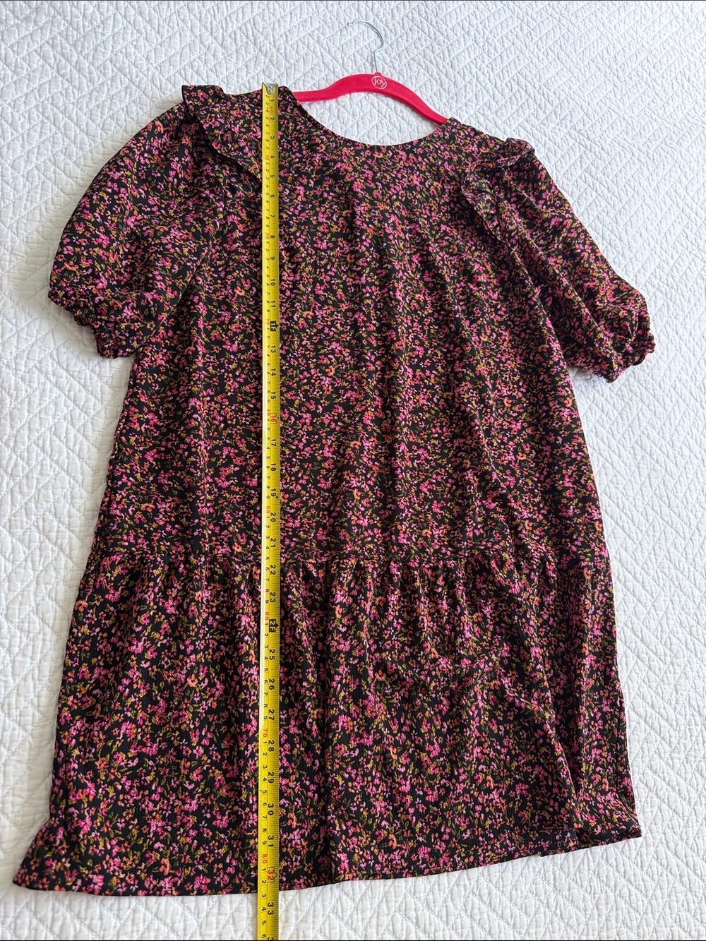 H&M Black Mini Dress with Pink Floral Ditsy Print - Picture 5 of 11